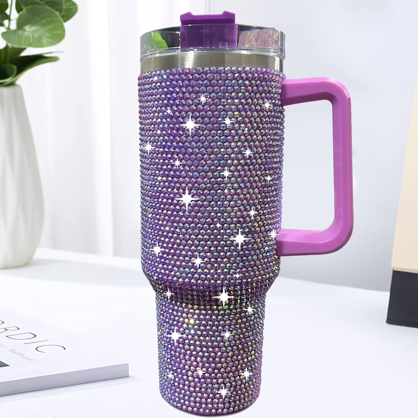 Dazzling Brilliance: Stainless Steel Rhinestone Tumbler 40 Oz | GreenLifeHuman Emporium