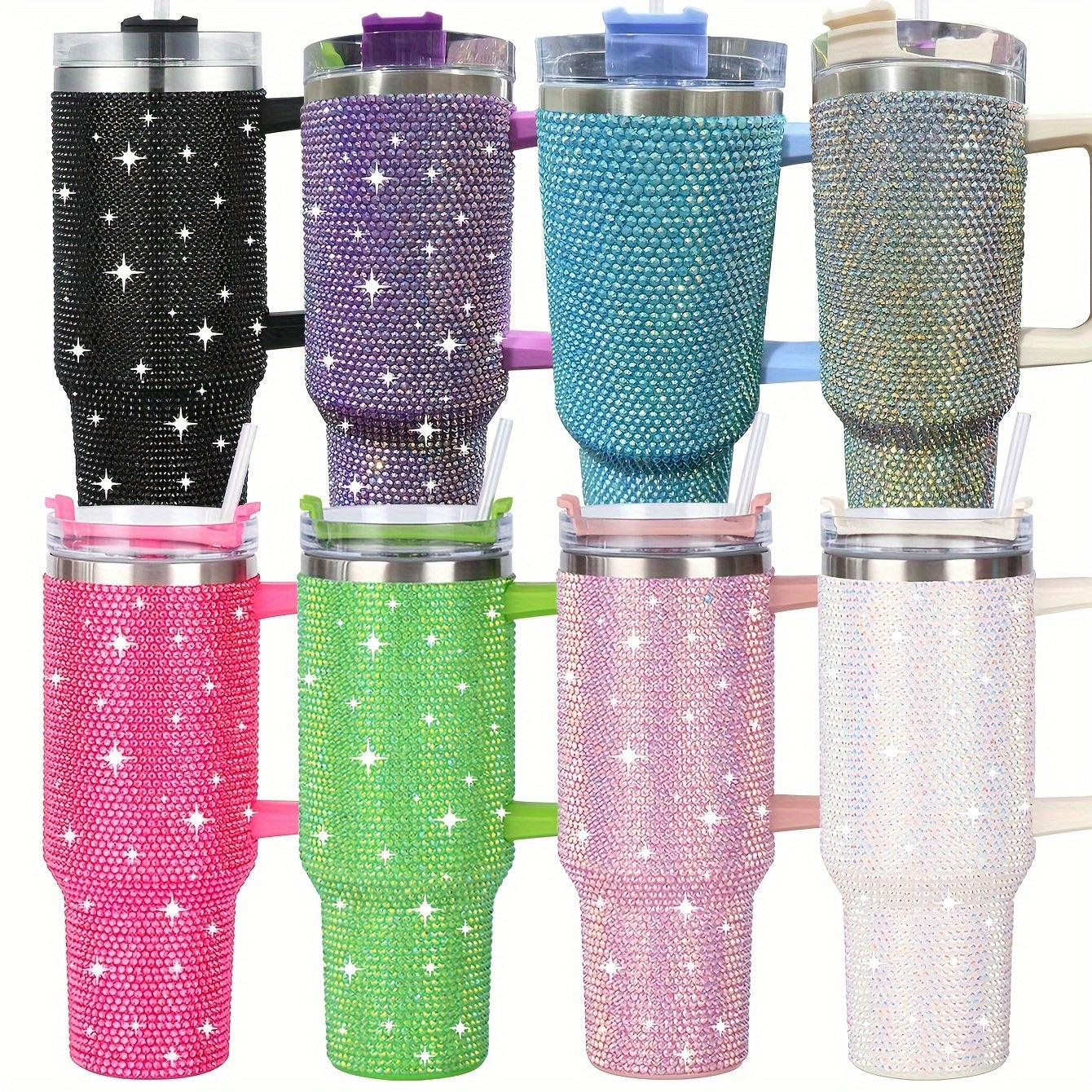 Dazzling Brilliance: Stainless Steel Rhinestone Tumbler 40 Oz | GreenLifeHuman Emporium