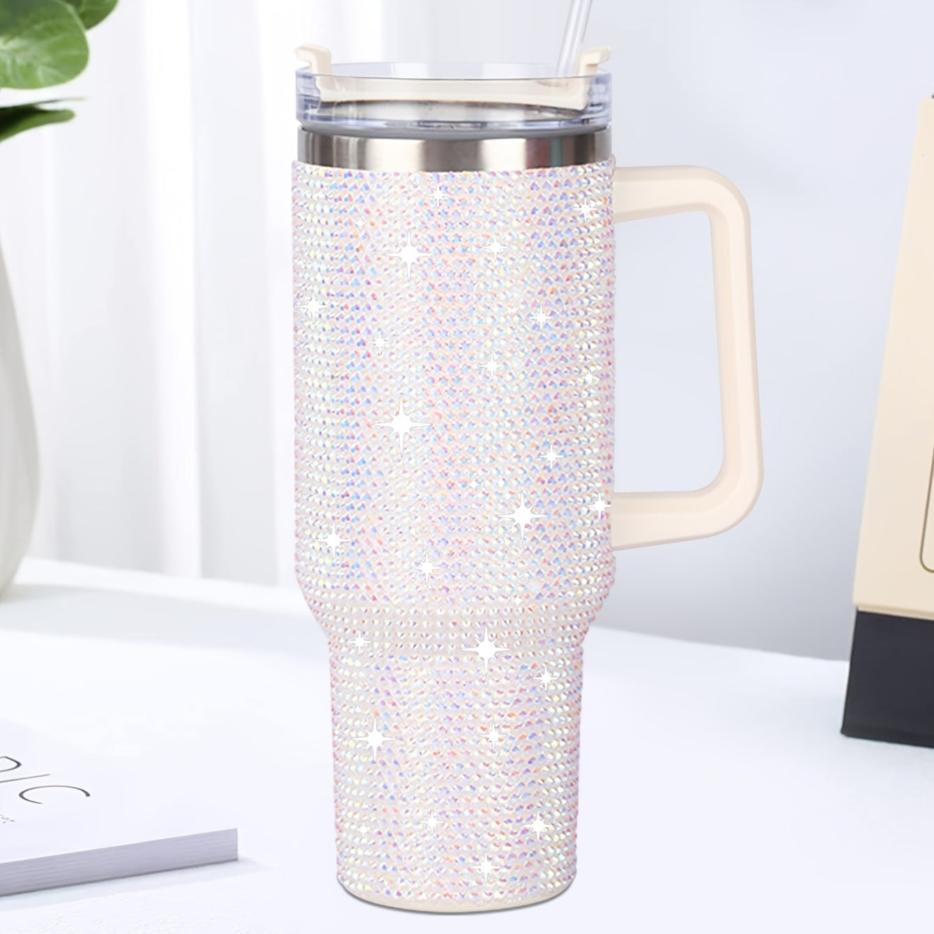 Dazzling Brilliance: Stainless Steel Rhinestone Tumbler 40 Oz | GreenLifeHuman Emporium