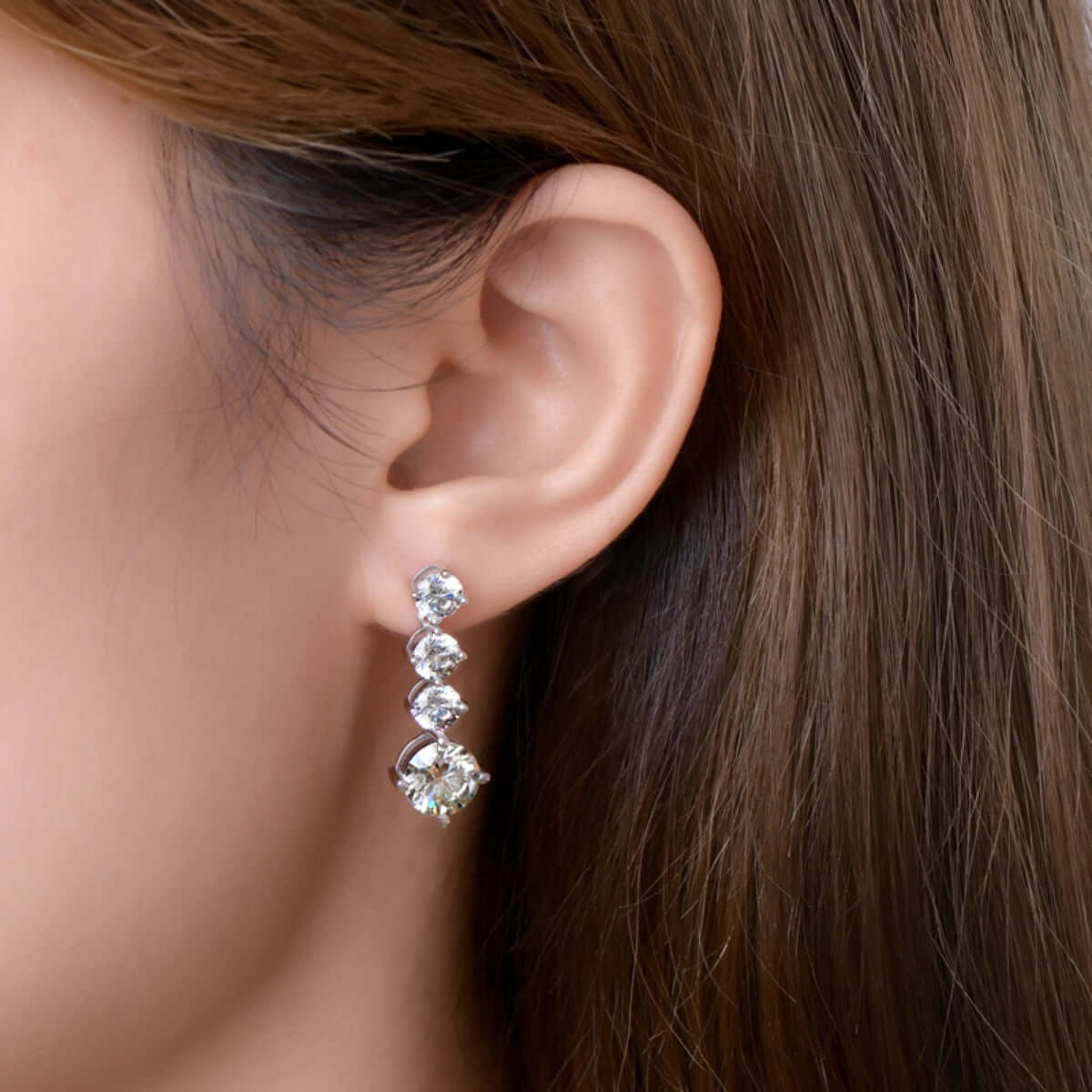 Pure Radiance: 4 Carat Moissanite 925 Sterling Silver Earrings