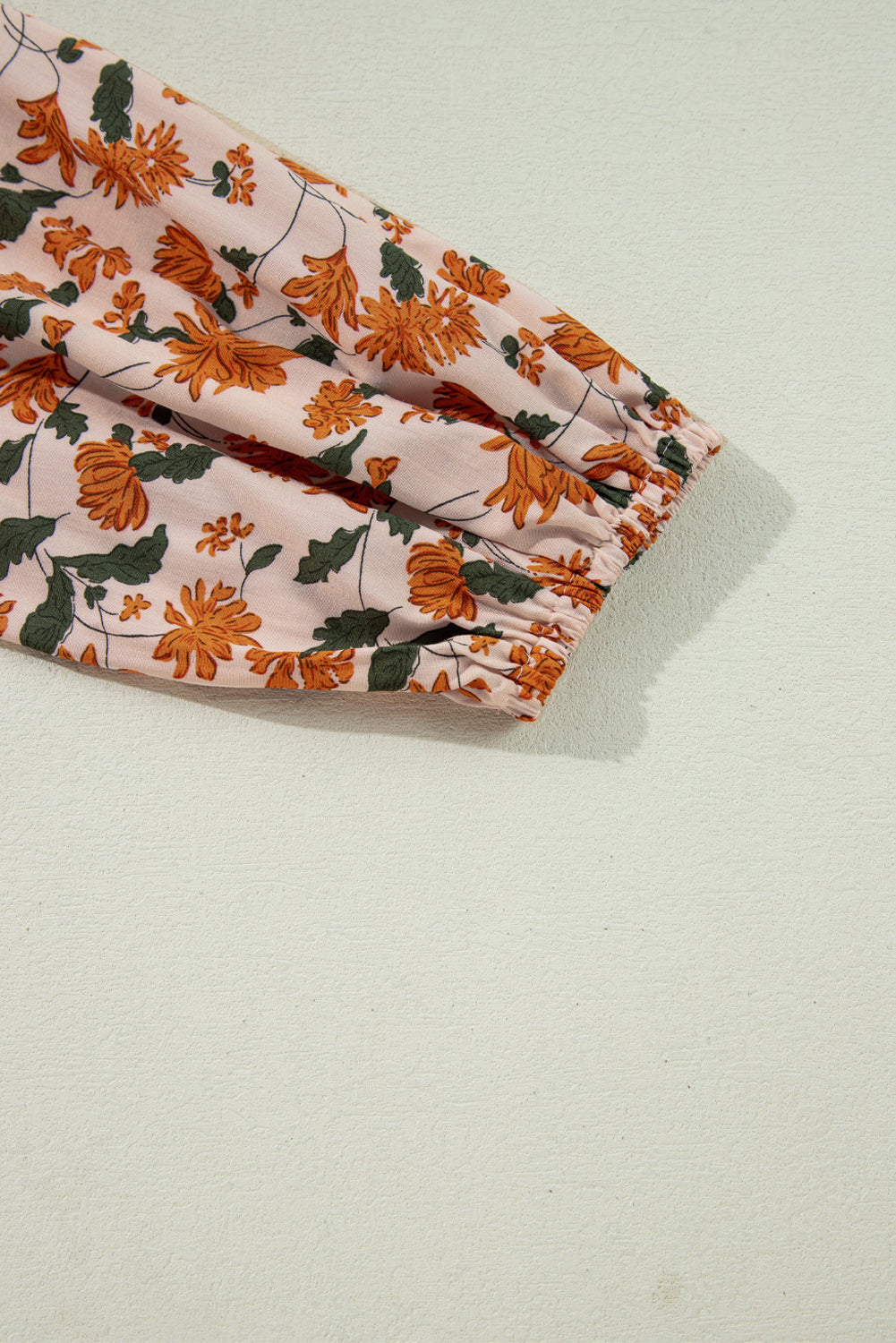 Floral Elegance: Floral Beige Babydoll Dress 100% Viscose