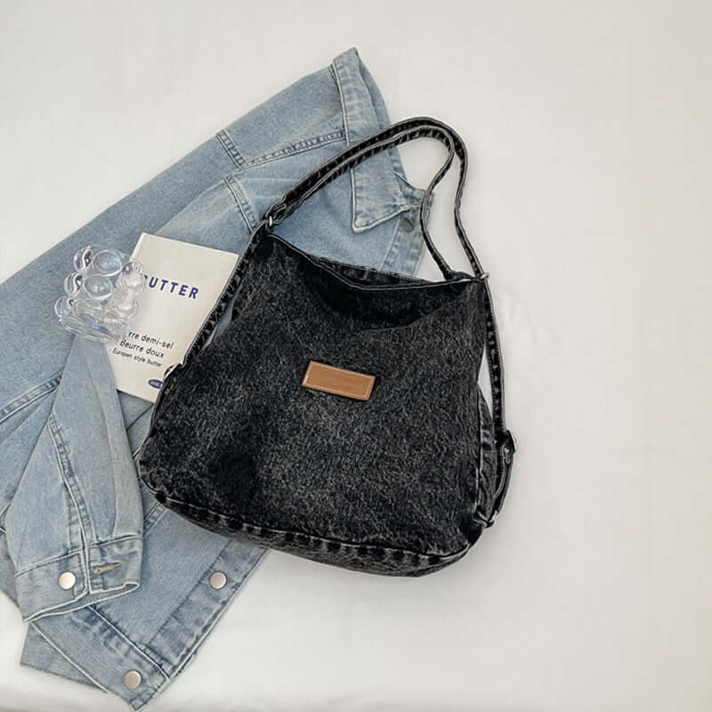 Denim Chic: Adjustable Strap Shoulder Bag