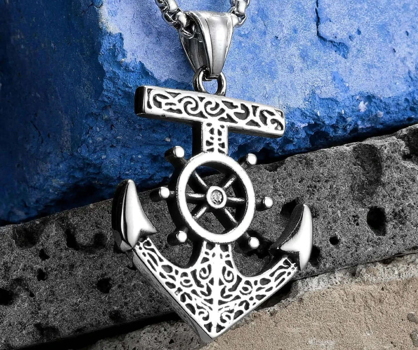 Anchor Energy: Punk Style Rudder Steel Necklace