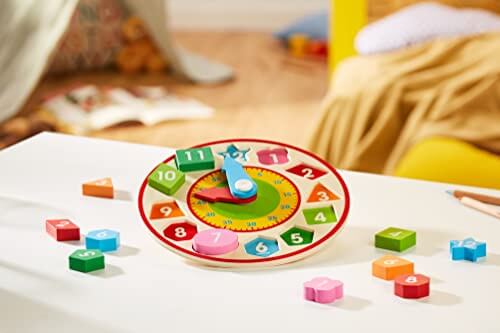 Melissa & Doug Shape Sorting Clock - Wooden Educational Toy 3+