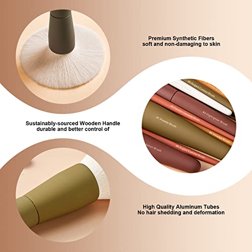Makeup Brush Set, Sideshow Premium Makeup Brush Set Synthetic Cosmetics Foundation Powder Concealers Blending Eye Shadows Face Kabuki Makeup Brush Sets