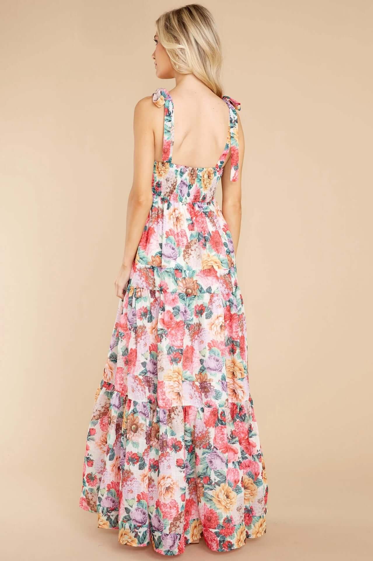 Ethereal Blooms: Floral Wide Strap Maxi Dress
