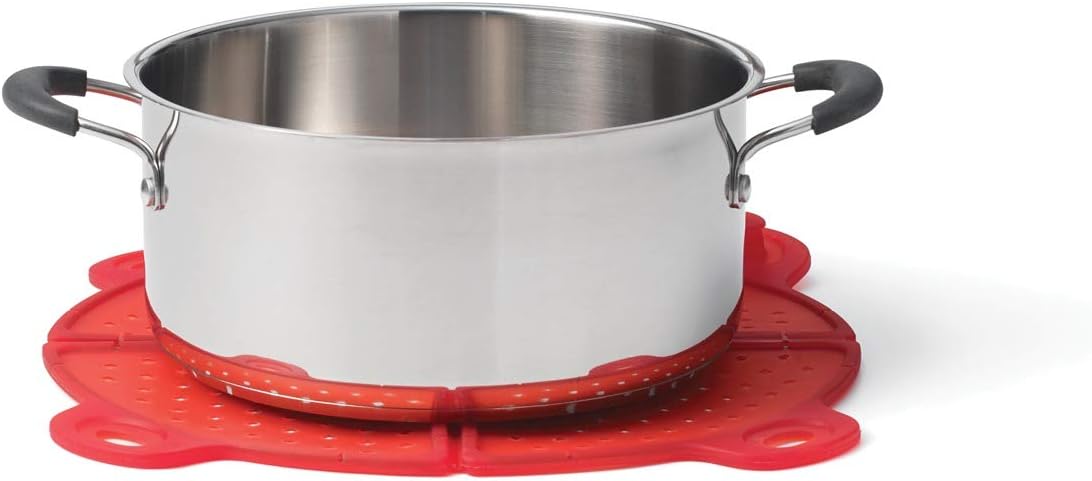 Starfrit Foldable Silicone Splatter Guard 13" Red | GreenLifeHuman Emporium