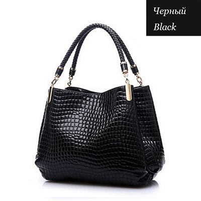 Women Luxury PU Leather Bolsa Sac Crocodile Pattern Shoulder Handbag | GreenLifeHuman Emporium