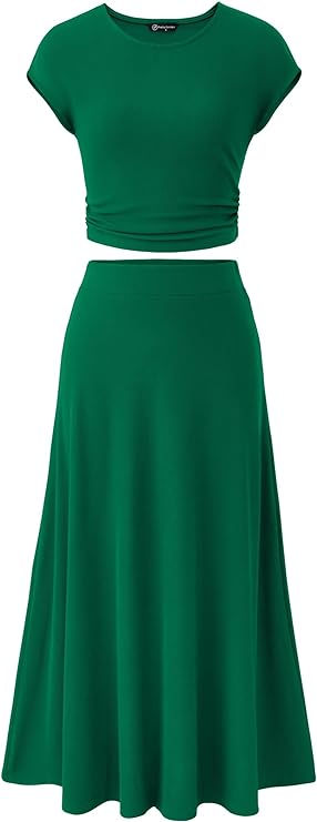 Summer Simplicity: Knit Crop Top and Midi Skirt Set