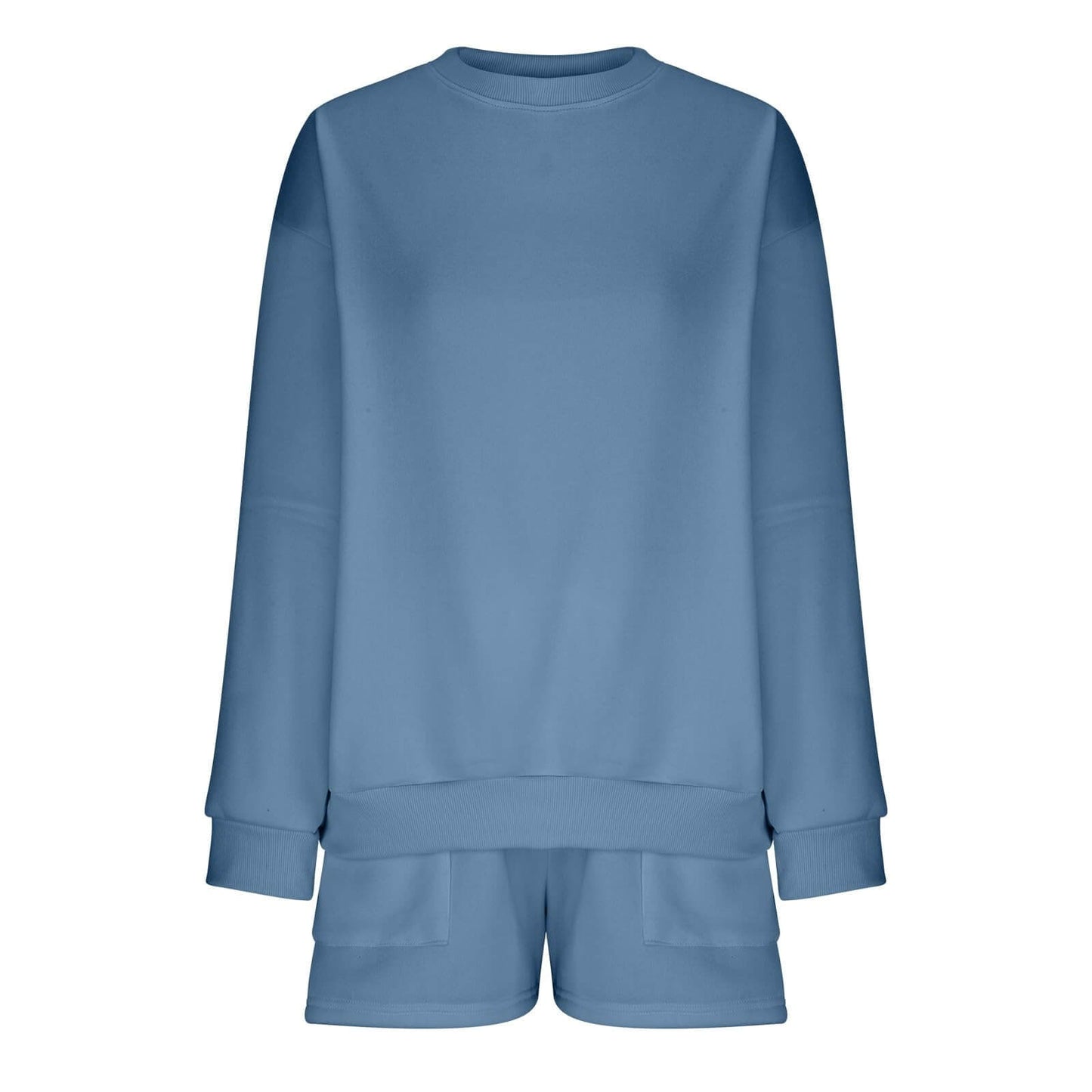 Blue Breeze: 2-Piece Sweatshirt & Shorts Loungewear Set