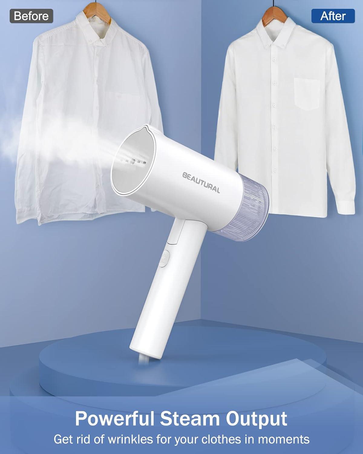 Portable Foldable Handheld Steamer 30-Second Fast Heat-up -120V