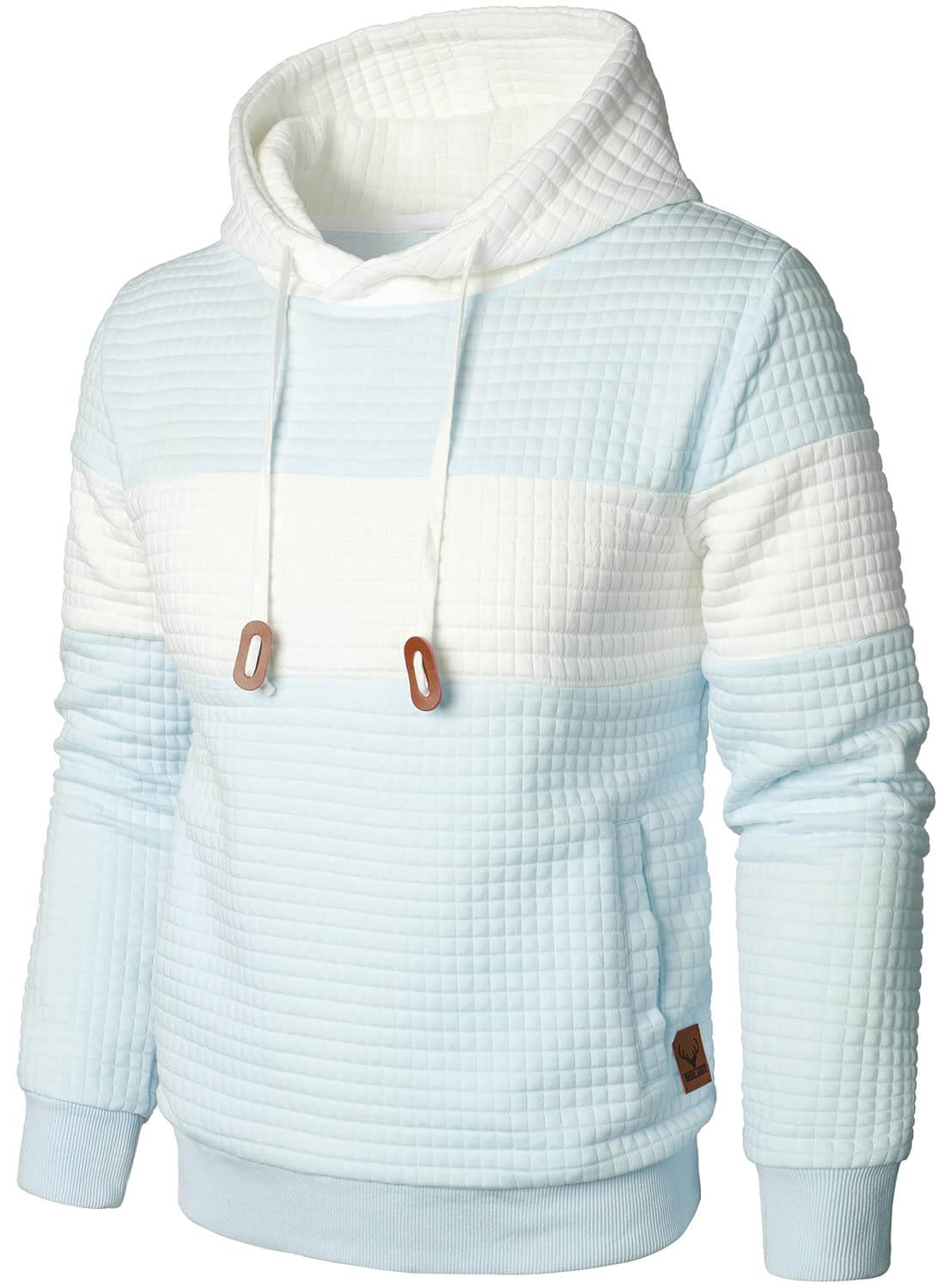 Cool Comfort: Men’s Long-Sleeved Plaid Hooded Sweatshirt