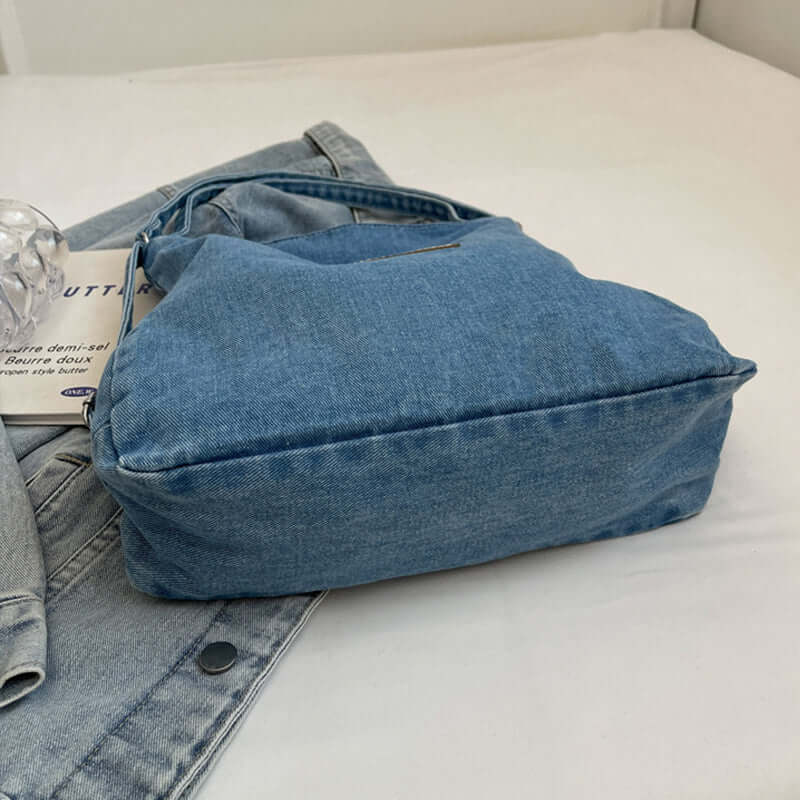 Denim Chic: Adjustable Strap Shoulder Bag