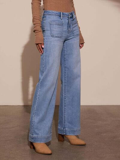 Elevated Denim: High-Rise Wide Leg Jeans