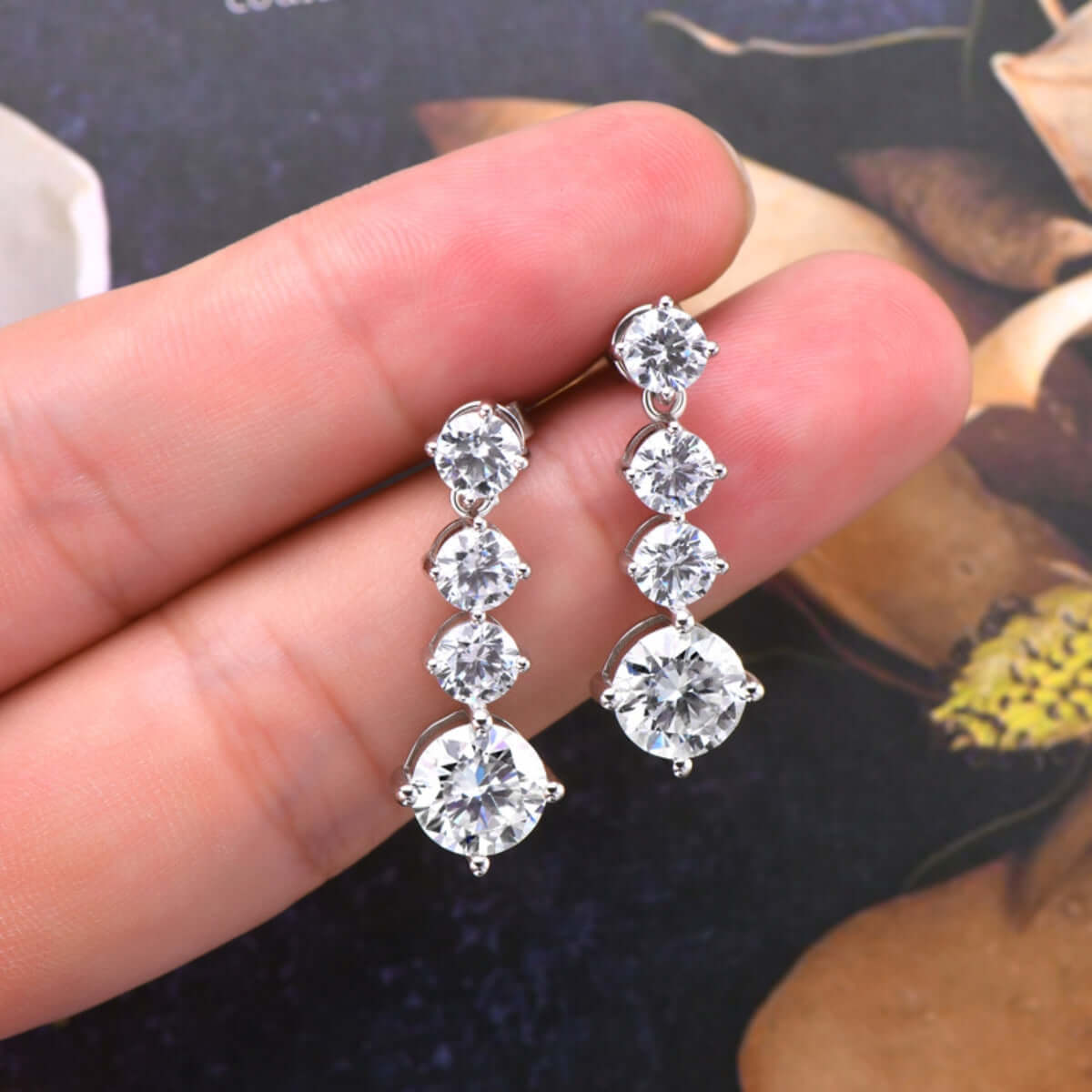 Pure Radiance: 4 Carat Moissanite 925 Sterling Silver Earrings