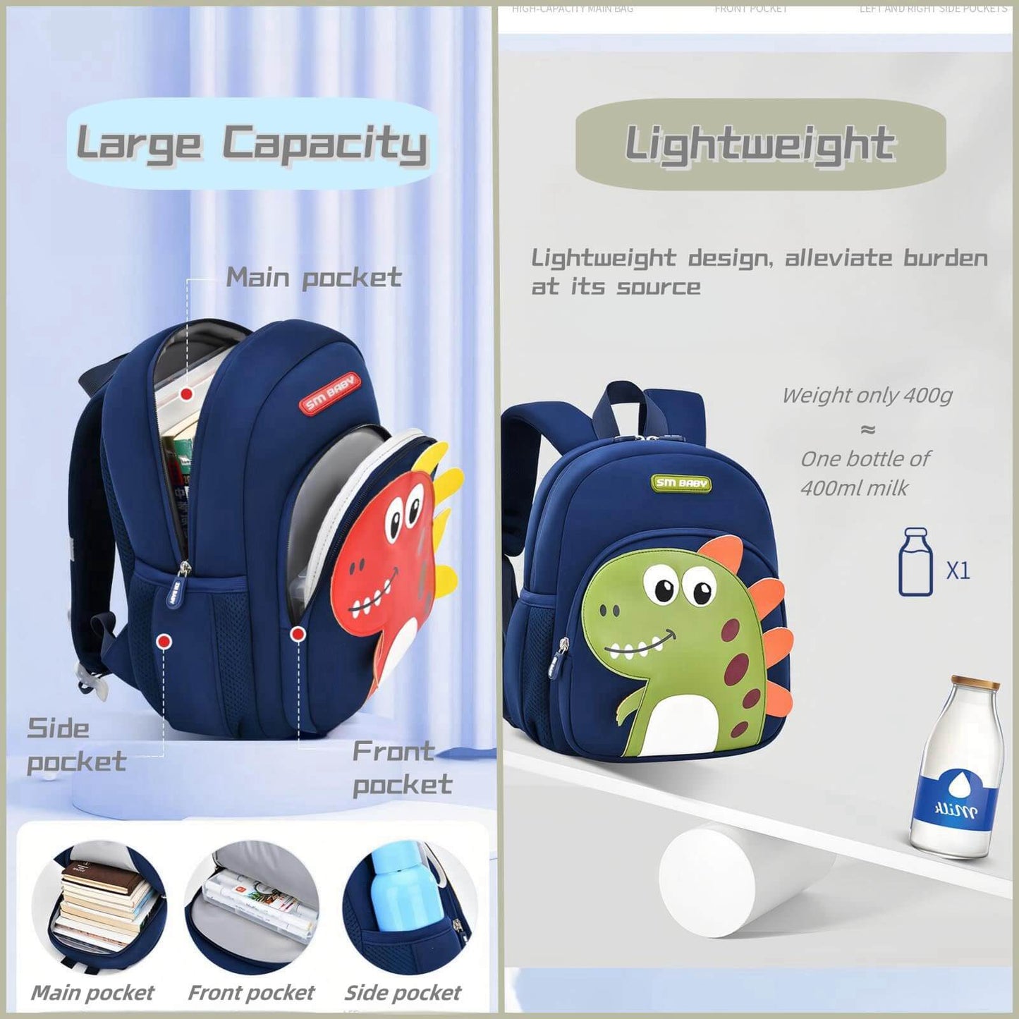 Kindergarten Roars: Anti-Lost Dino Bag with Leash