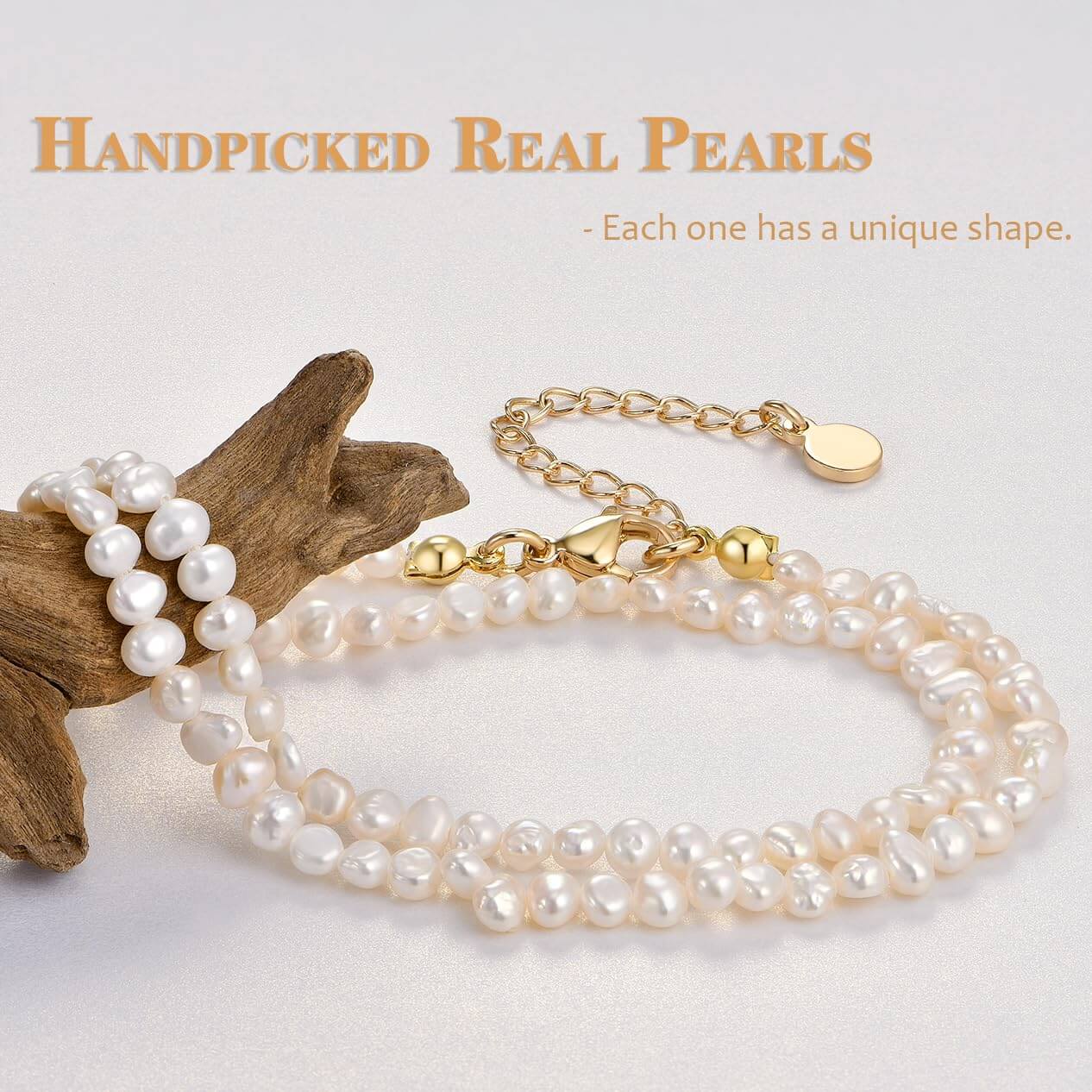 Baroque Pearl Choker Necklace – 3-4mm Freshwater Pearls 16"