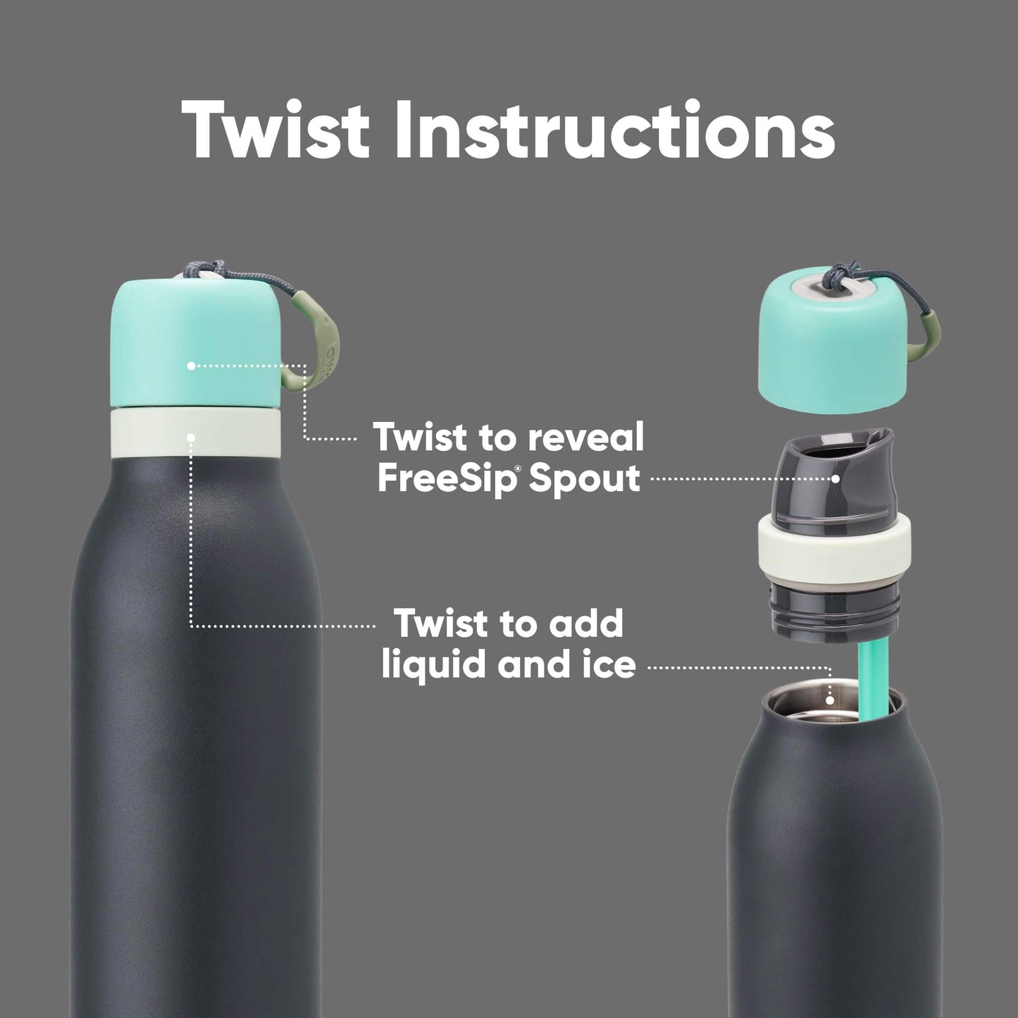 FreeSip Fresh: Owala 24oz Stainless Water Bottle with Straw
