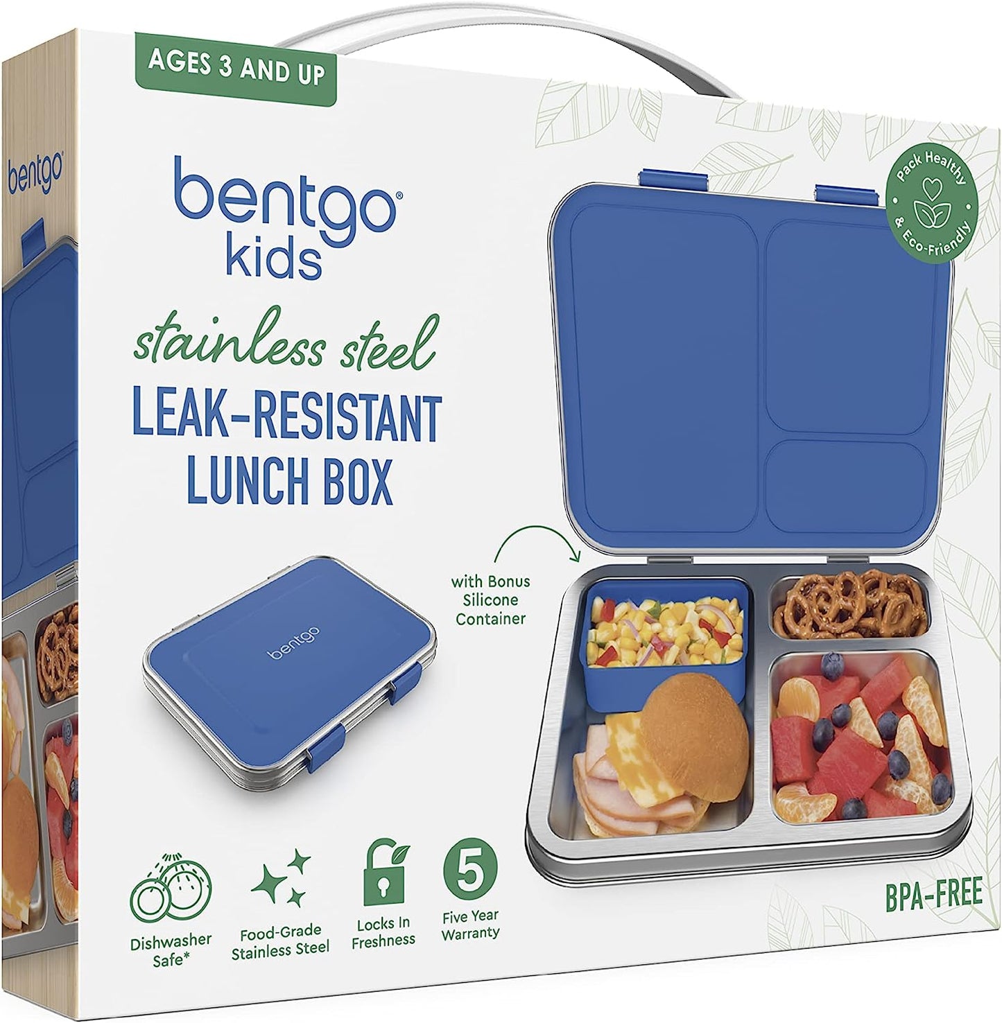 Bentgo® Stainless Steel Leak-Resistant Lunch Box - Blue | GreenLifeHuman Emporium