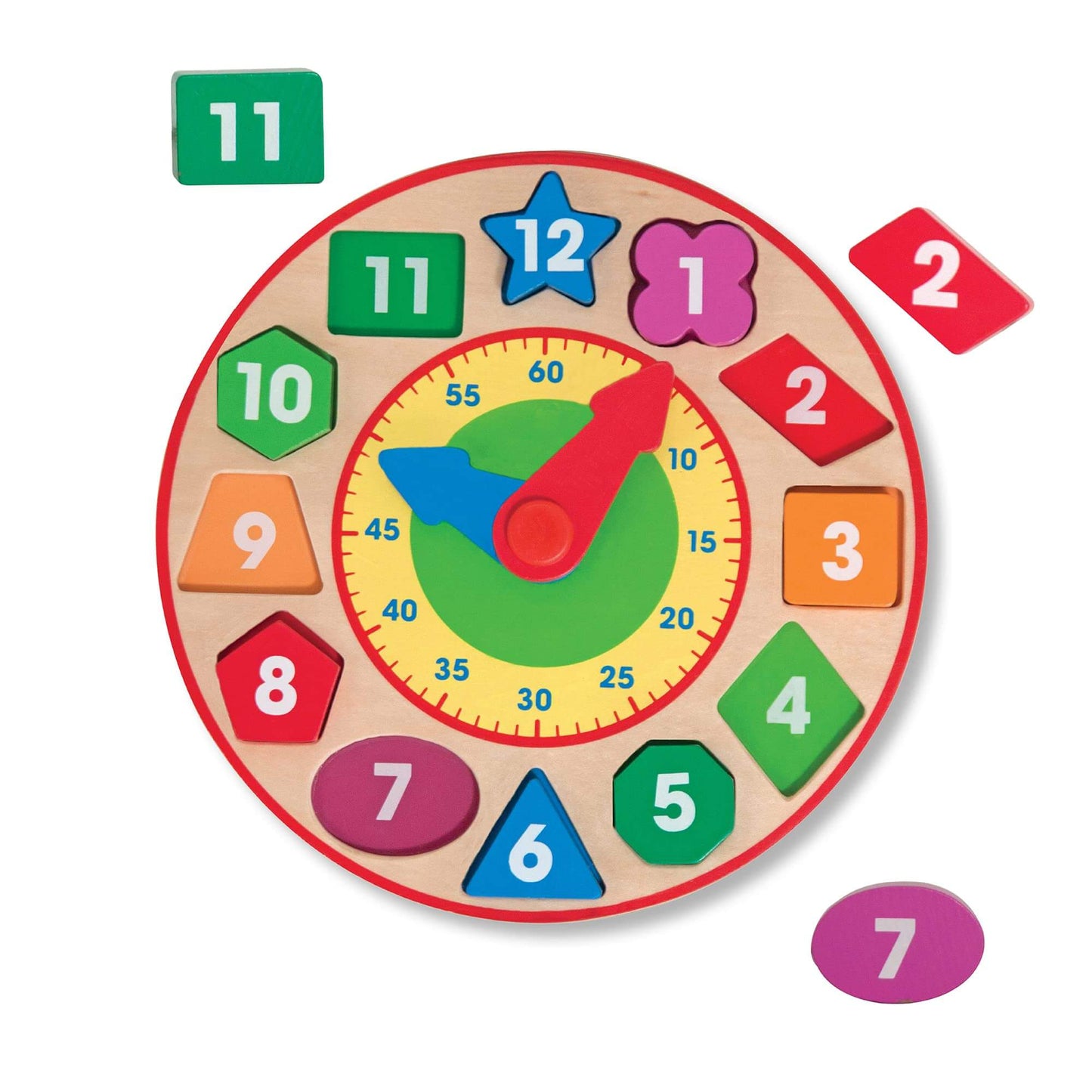 Melissa & Doug Shape Sorting Clock - Wooden Educational Toy 3+