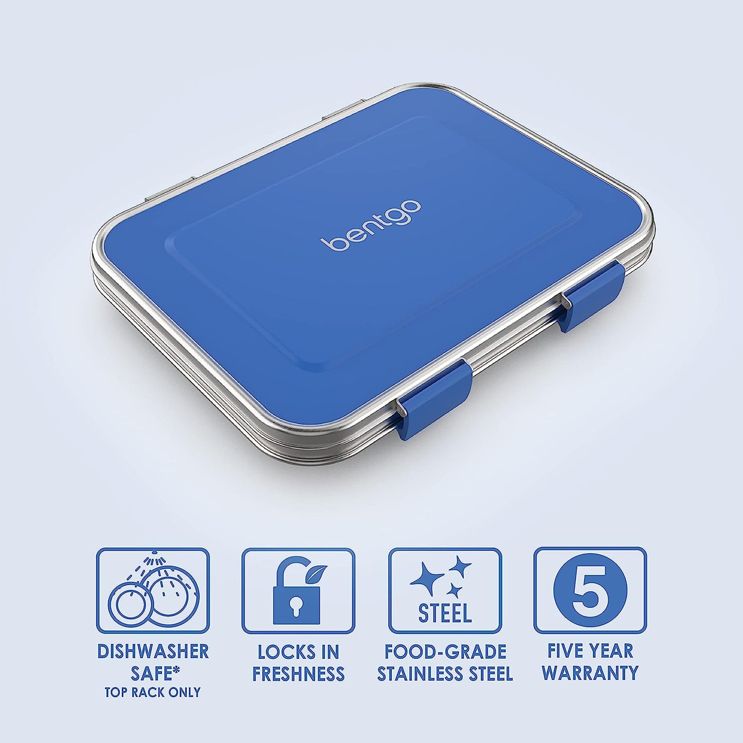 Bentgo® Stainless Steel Leak-Resistant Lunch Box - Blue | GreenLifeHuman Emporium