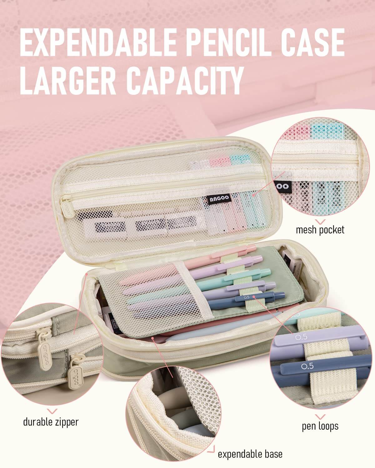 Charming Creations: 39-Piece Aesthetic School Supplies Set with Spacious Pen Case