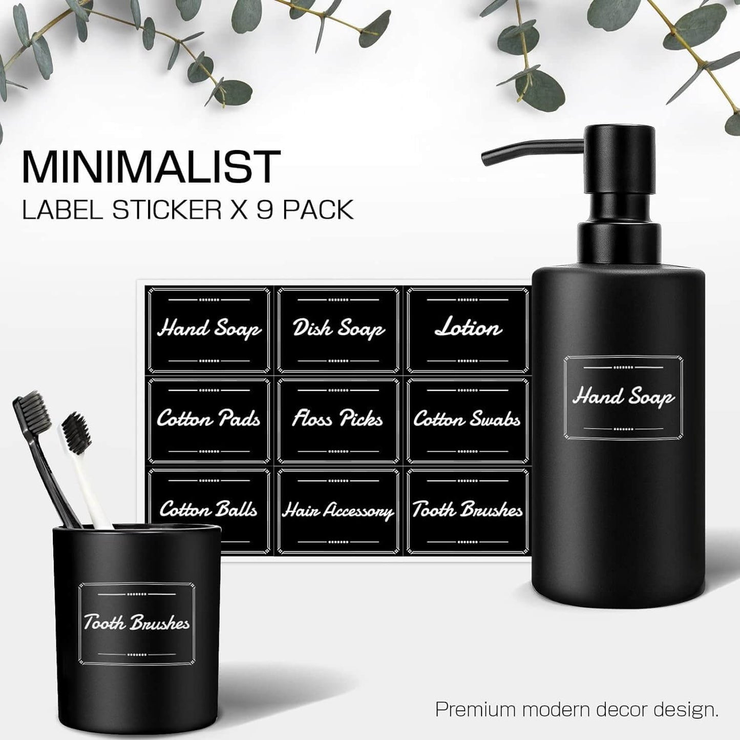 Matte Black Elegance: 5-Piece Bathroom Accessory Set