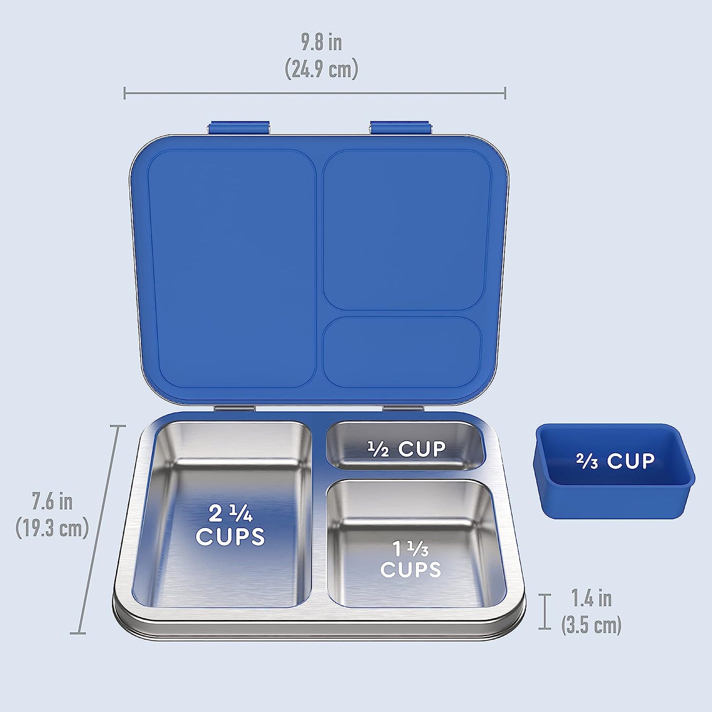 Bentgo® Stainless Steel Leak-Resistant Lunch Box - Blue | GreenLifeHuman Emporium