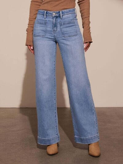 Elevated Denim: High-Rise Wide Leg Jeans