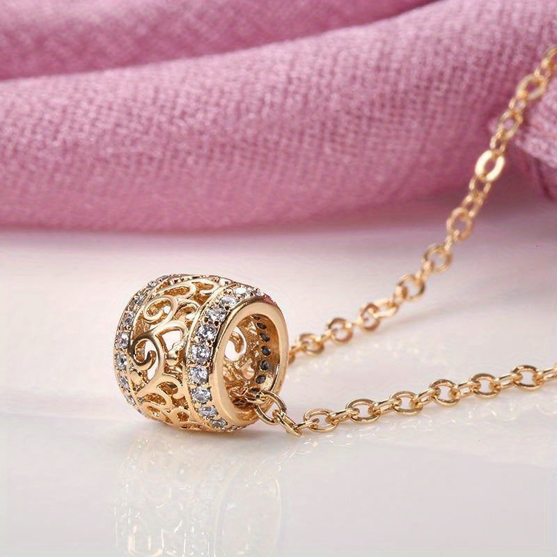 Exquisite 18K Gold Plated Hollow Circle Vintage Necklace | GreenLifeHuman Emporium
