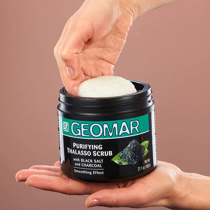 GEOMAR Thalasso Scrub Purifying with Black Salt & Charcoal - 600g / 21.16 oz | GreenLifeHuman Emporium
