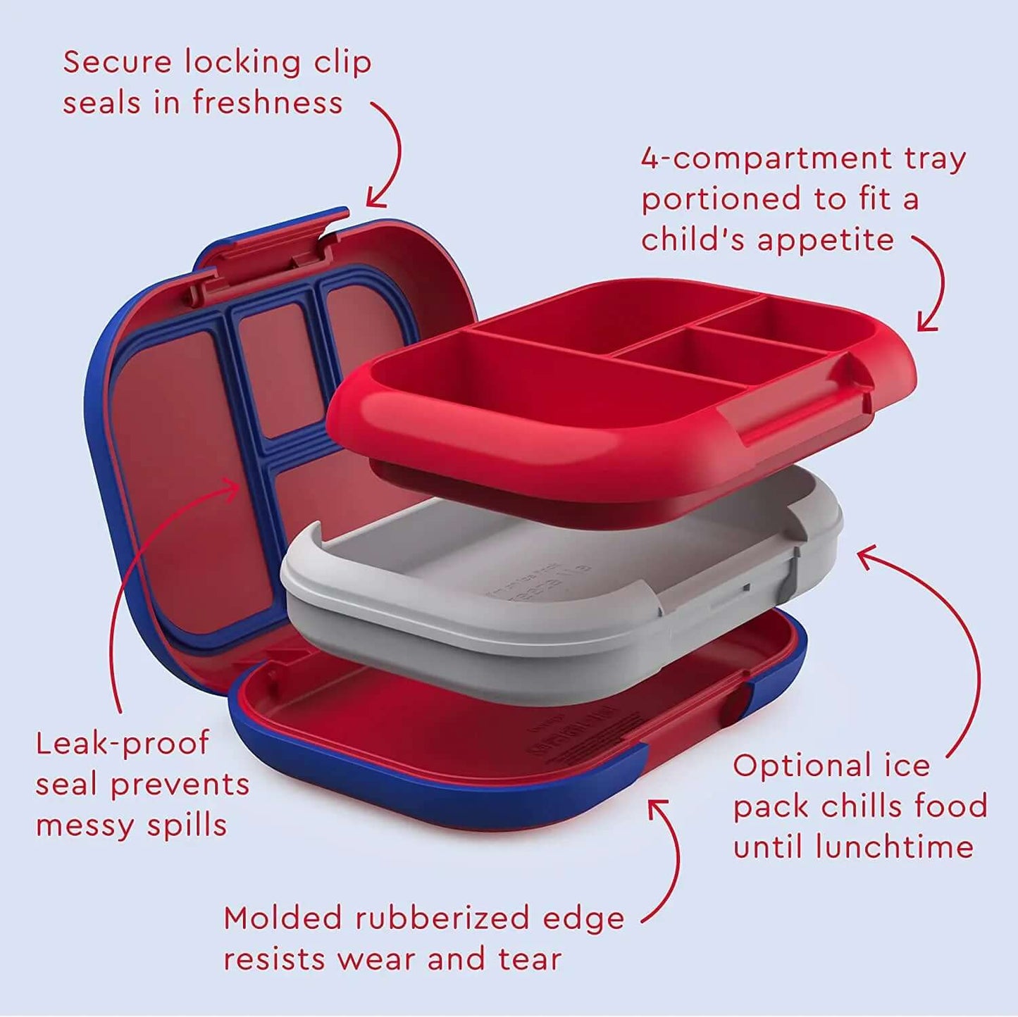 Bentgo® Kids Chill Lunch Box with Removable Ice Pack (Red) | GreenLifeHuman Emporium