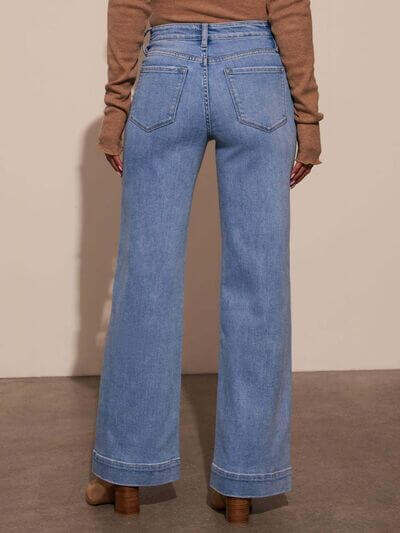 Elevated Denim: High-Rise Wide Leg Jeans