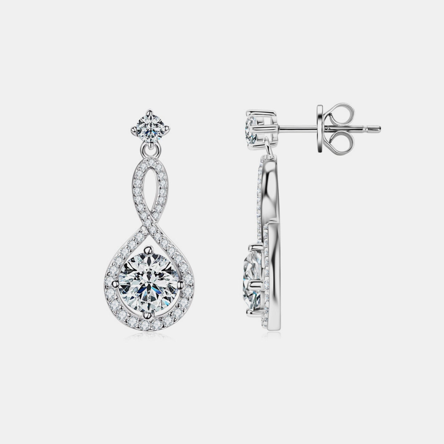 Elegant Brilliance: 1 Carat Moissanite 925 Sterling Silver Earrings