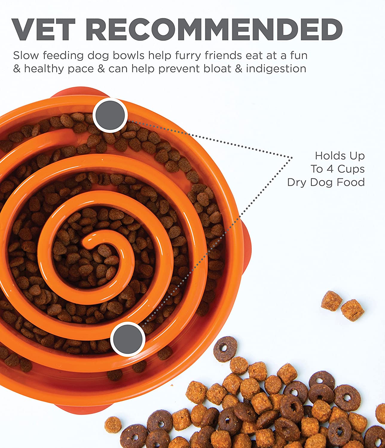 Outward Hound Fun Feeder Slo Bowl Large / Regular (Orange) | GreenLifeHuman Emporium