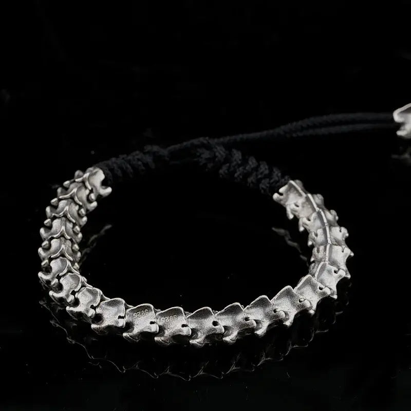 925 Sterling Silver Snake Bone Charm Bracelet