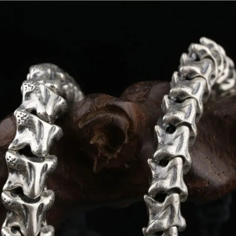 925 Sterling Silver Snake Bone Charm Bracelet