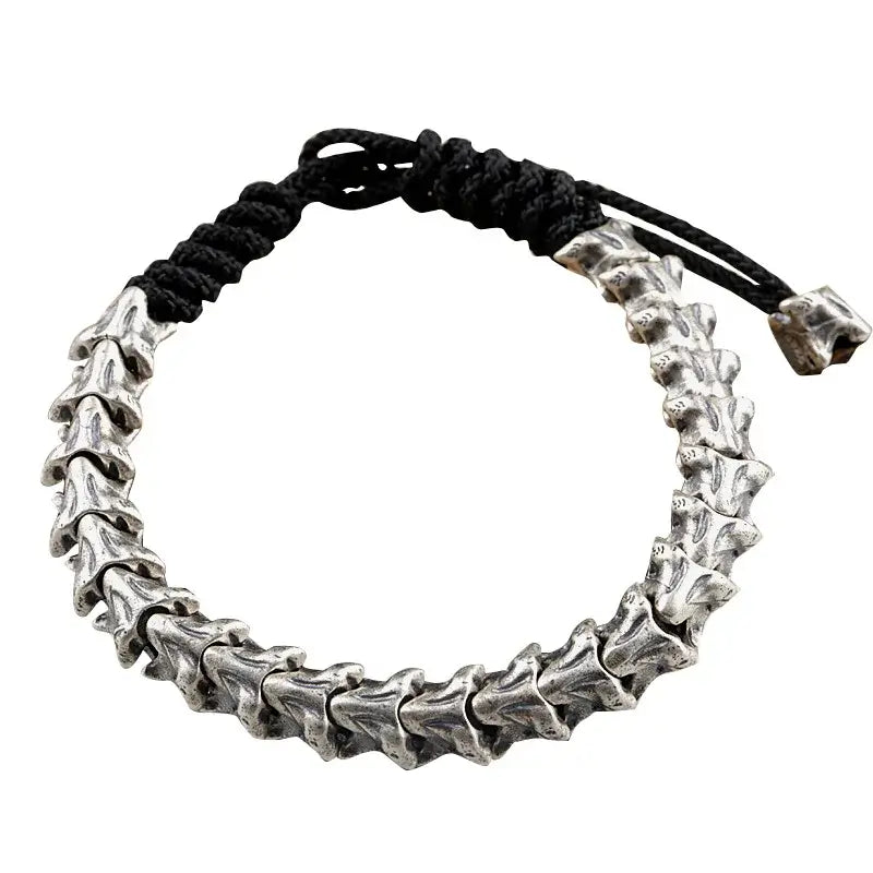 925 Sterling Silver Snake Bone Charm Bracelet