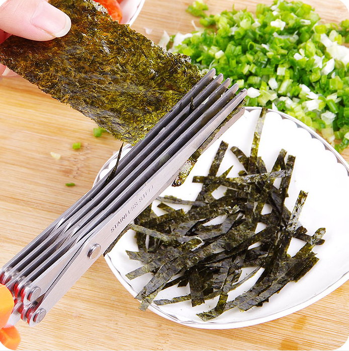Stainless Steel Multi-Function Five-layer Chopped Scissors - Kitchen | GreenLifeHuman Emporium
