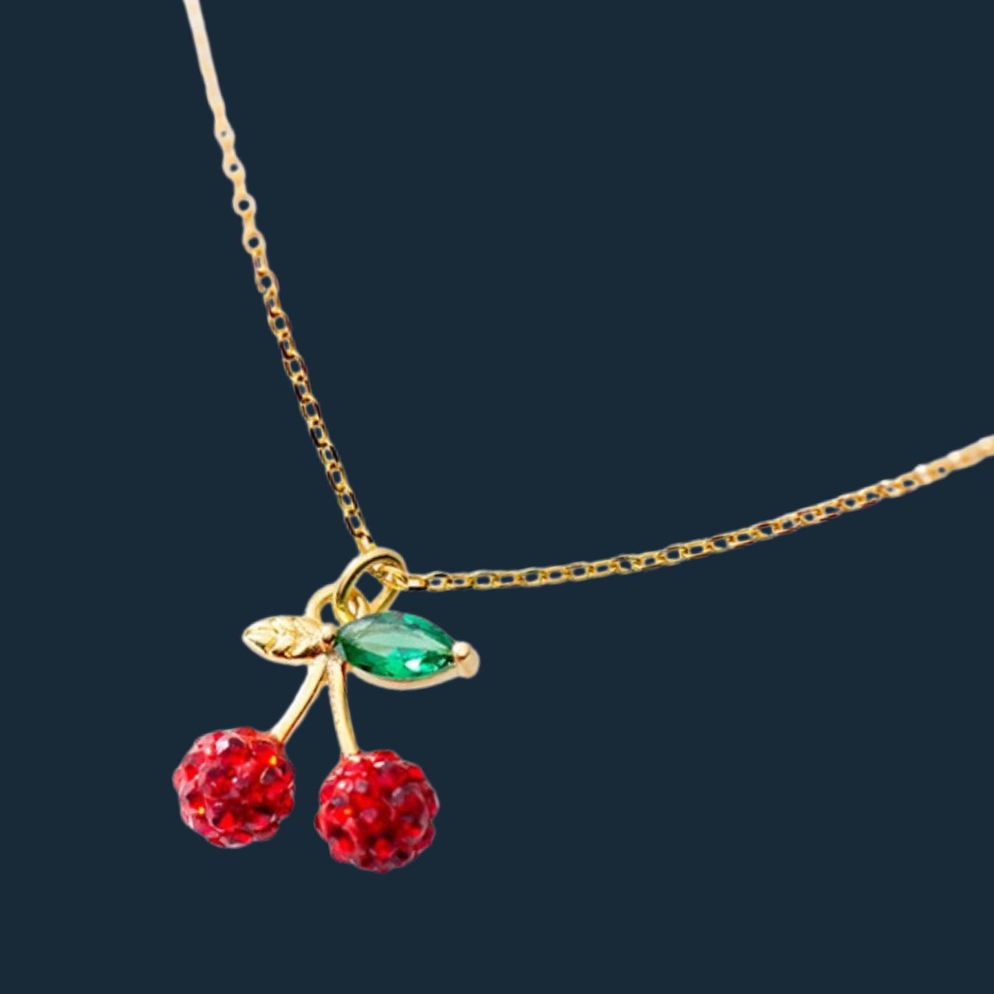Cherry Charm: 925 Sterling Silver Pendant Necklace