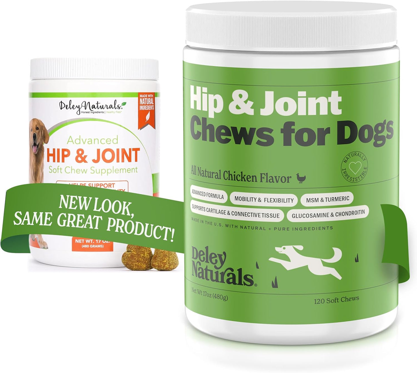 Natural Grain-Free Soft Chews Hip & Joint Supplement for Dogs - Advanced Arthritis Relief 480g