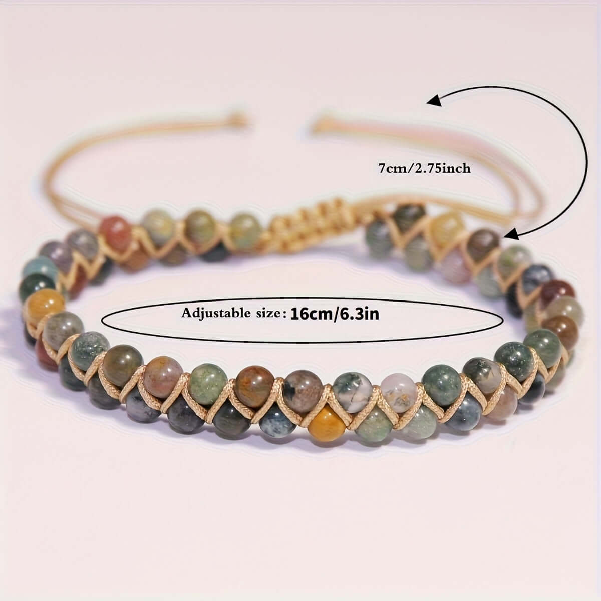Indian Agate Bracelet – Boho Natural Stone Jewelry