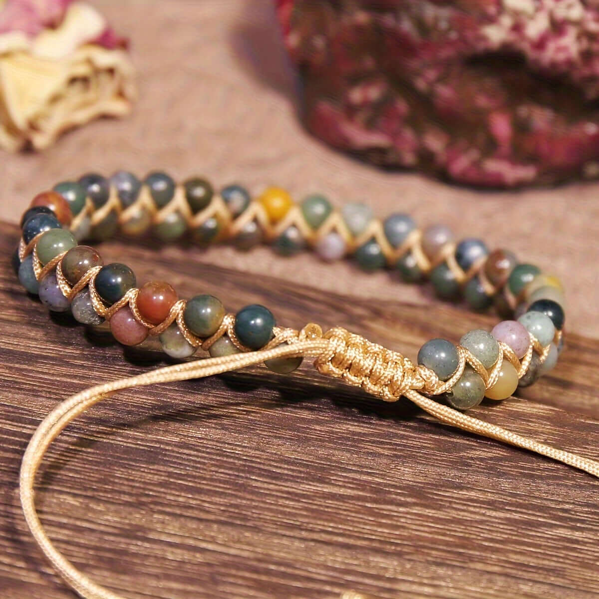Indian Agate Bracelet – Boho Natural Stone Jewelry