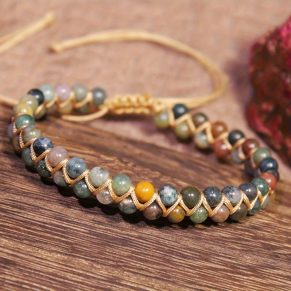 Indian Agate Bracelet – Boho Natural Stone Jewelry