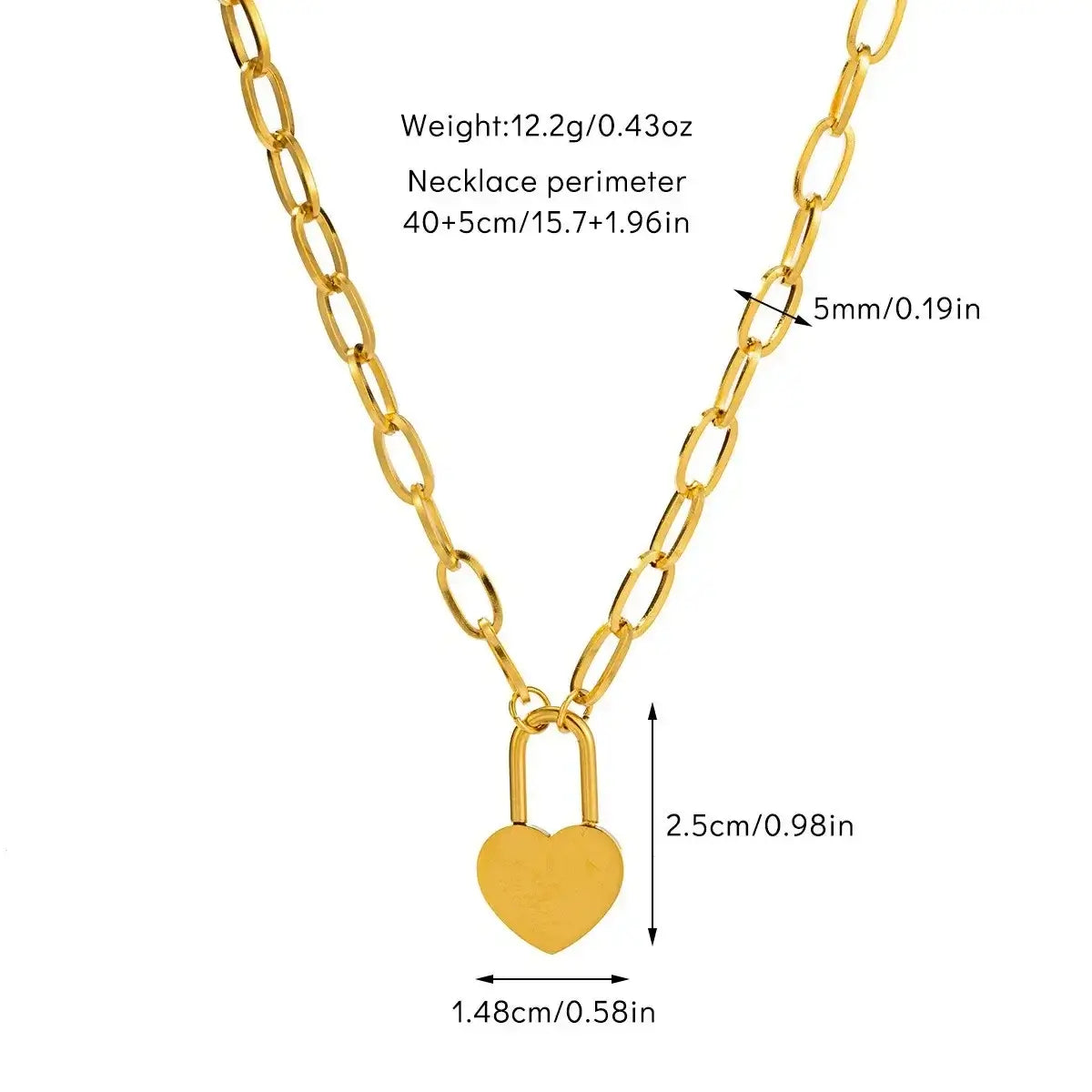 Locked in Love: High Quality Tarnish-Free SS Necklace