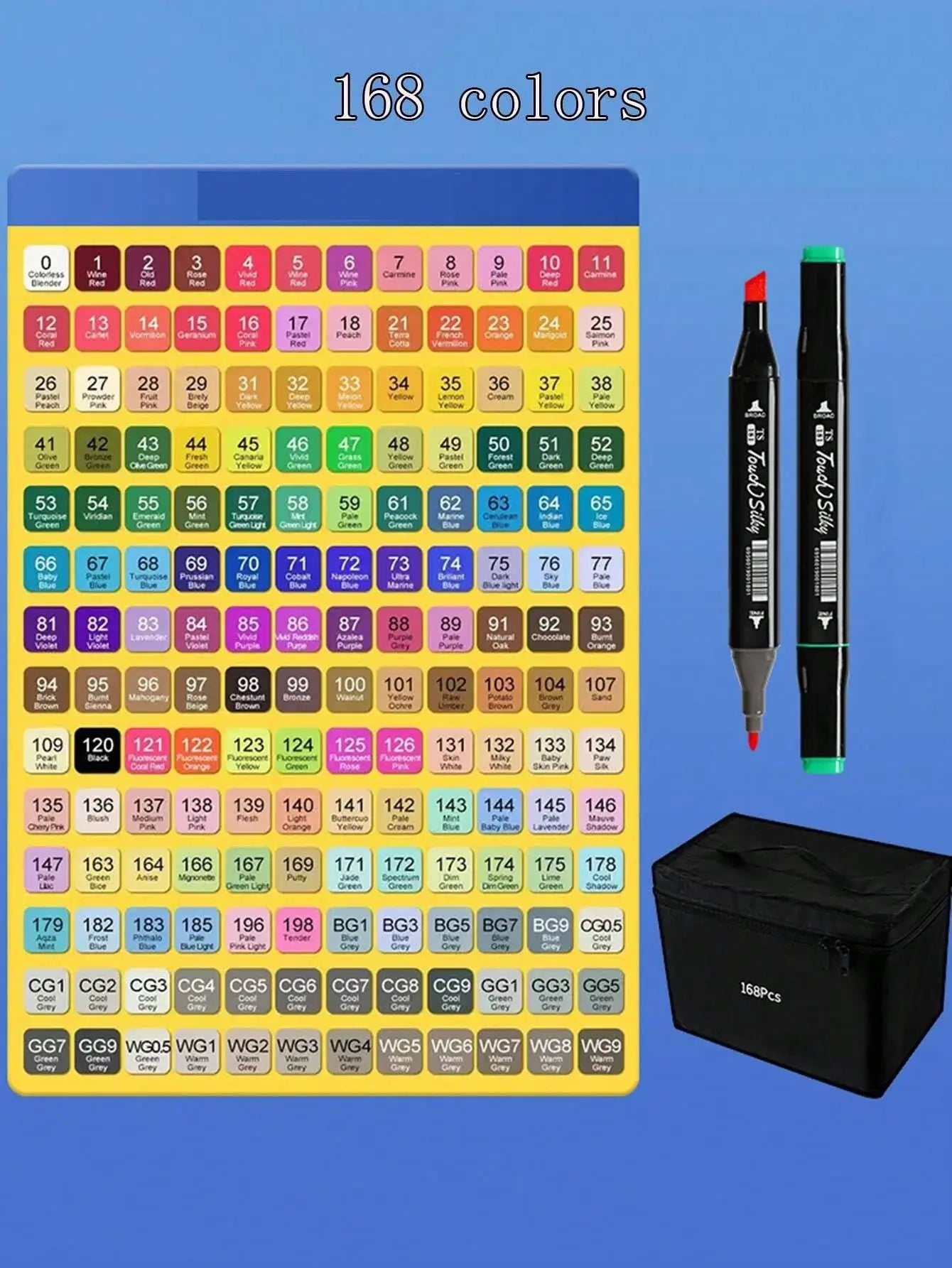 Oil-Based Dual-Tip Marker Set - Waterproof 24-168 pcs