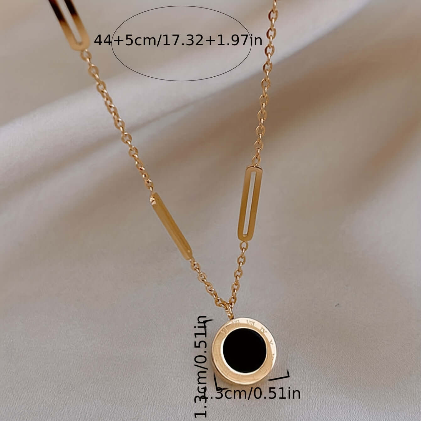 Roman Luxe: 18K Gold Plated Pendant Necklace