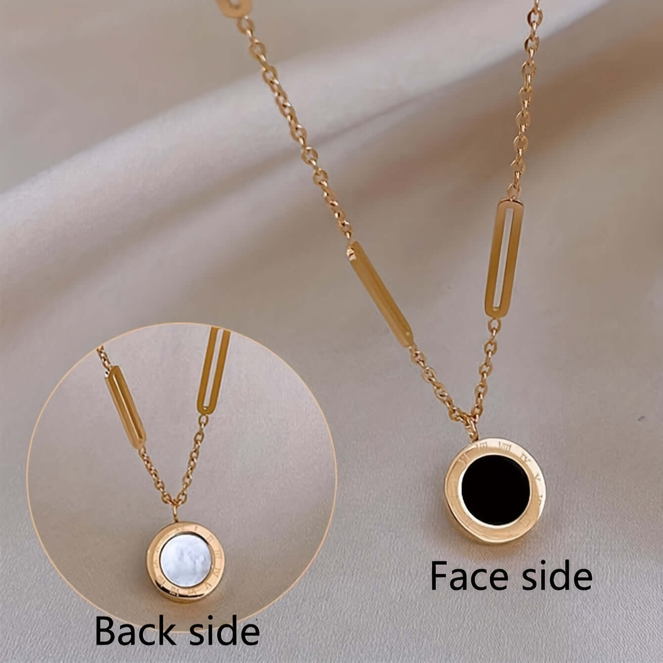 Roman Luxe: 18K Gold Plated Pendant Necklace