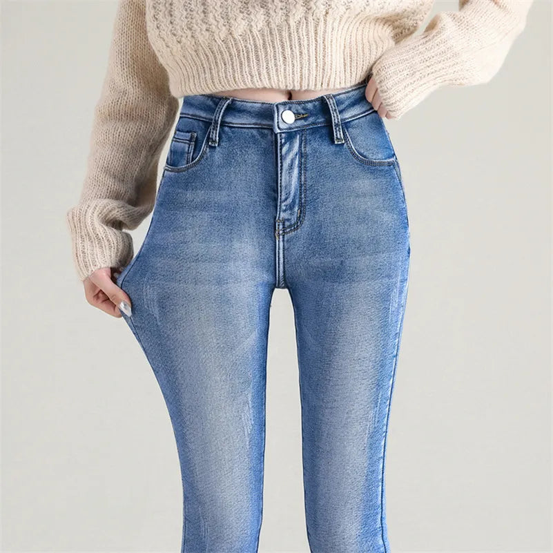 Warm Thick Fleece Stretchy Skinny Women Jeans | GreenLifeHuman Emporium
