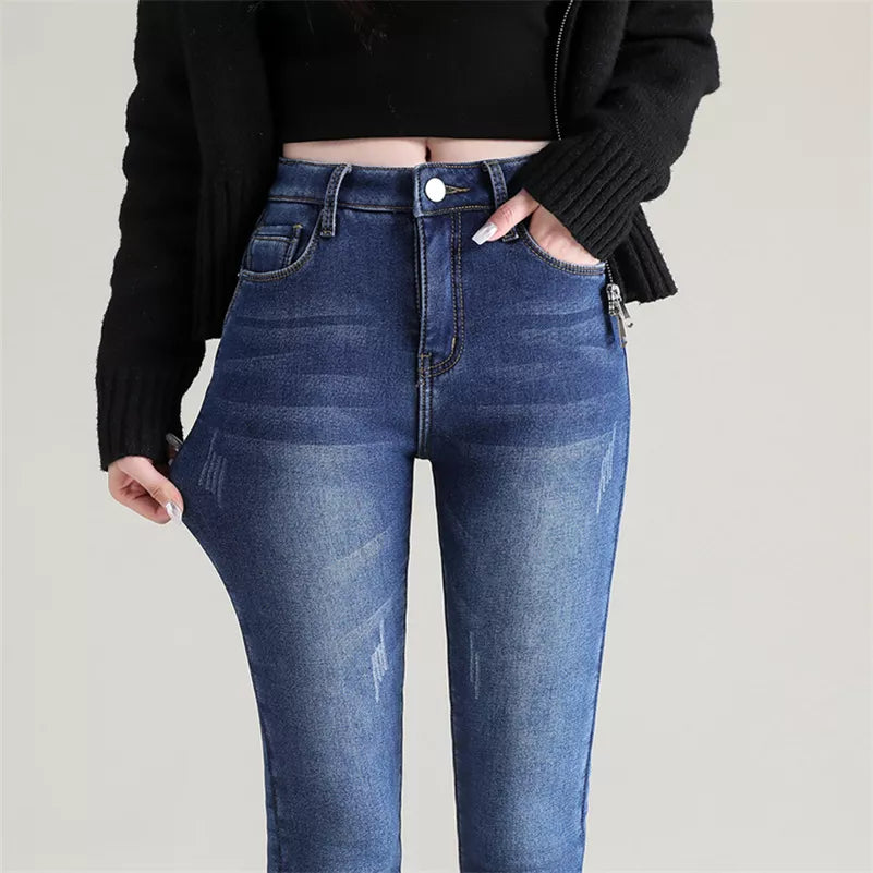Warm Thick Fleece Stretchy Skinny Women Jeans | GreenLifeHuman Emporium